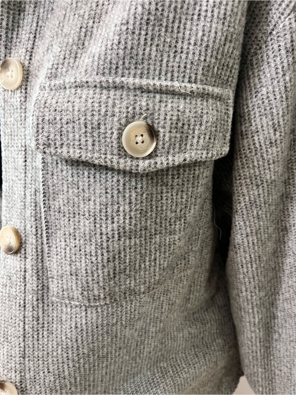 Timing Gray Knit Button-Up Utility Shacket - Picture 5 of 7